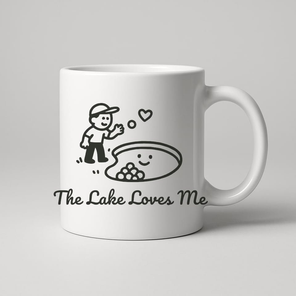 The Lake Loves Me mug, White