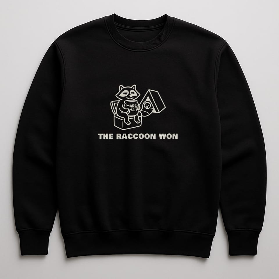 The Raccoon Won sweatshirt, Black