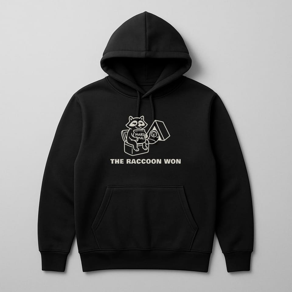 The Raccoon Won hoodie, Black