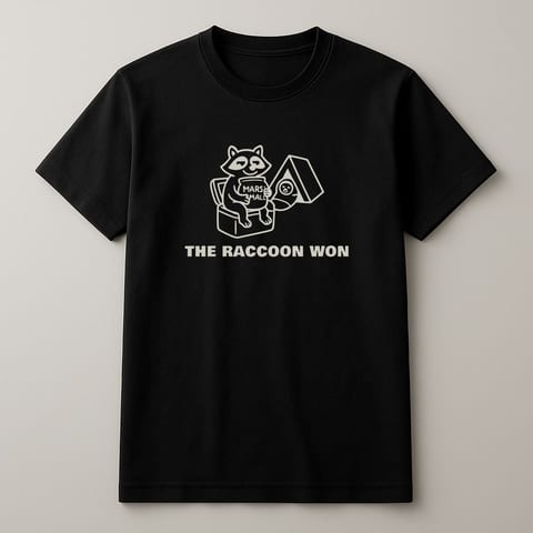 The Raccoon Won tee, Black