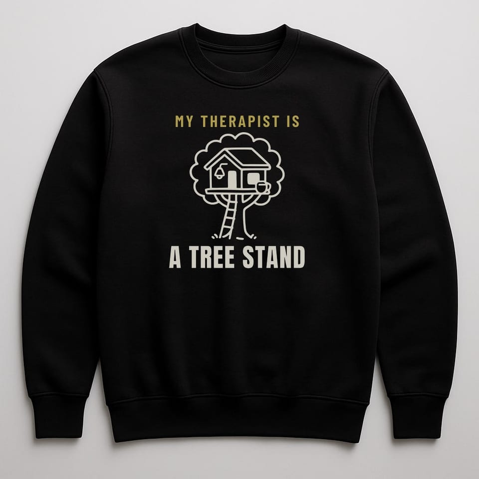 My Therapist Is a Tree Stand sweatshirt, Black