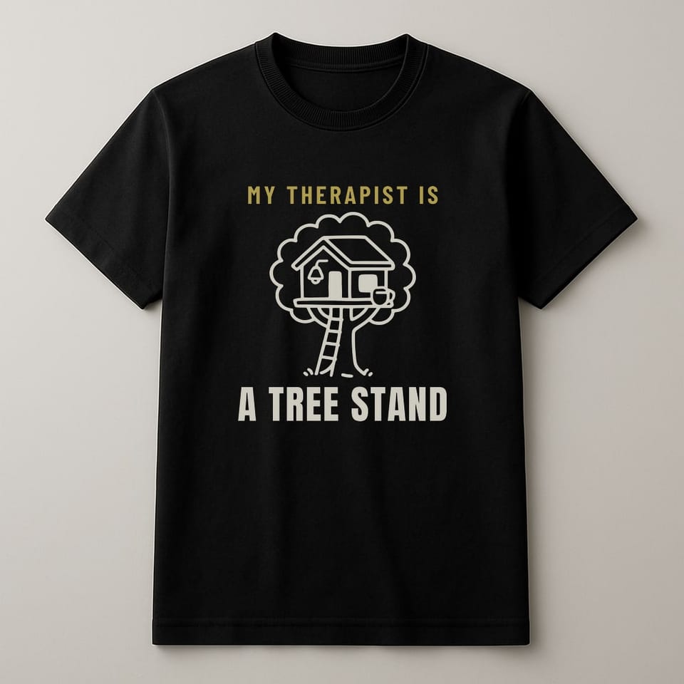 My Therapist Is a Tree Stand tee, Black