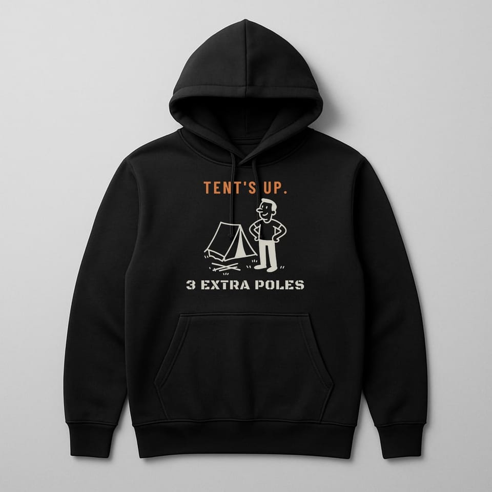 Three Extra Poles hoodie, Black