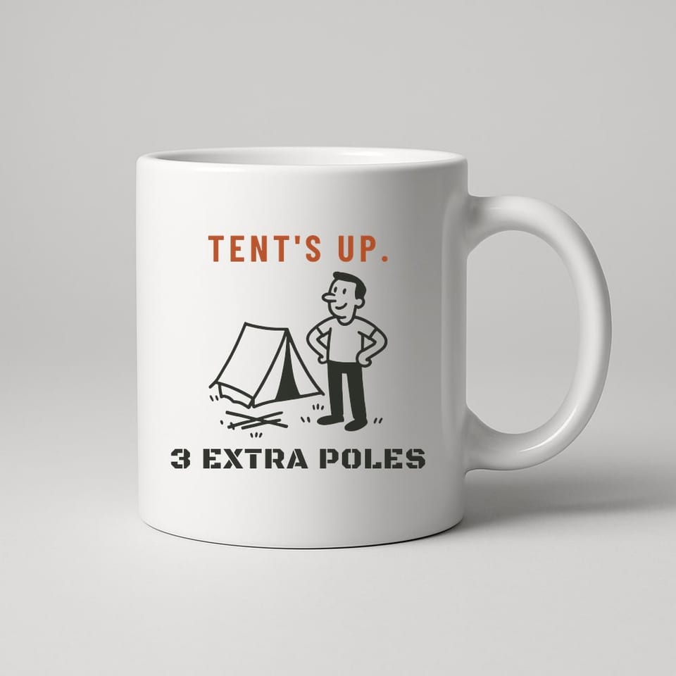 Three Extra Poles mug, White