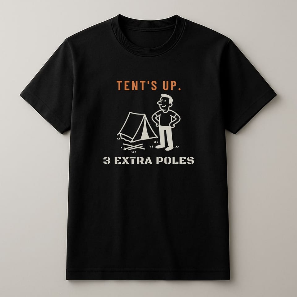 Three Extra Poles tee, Black