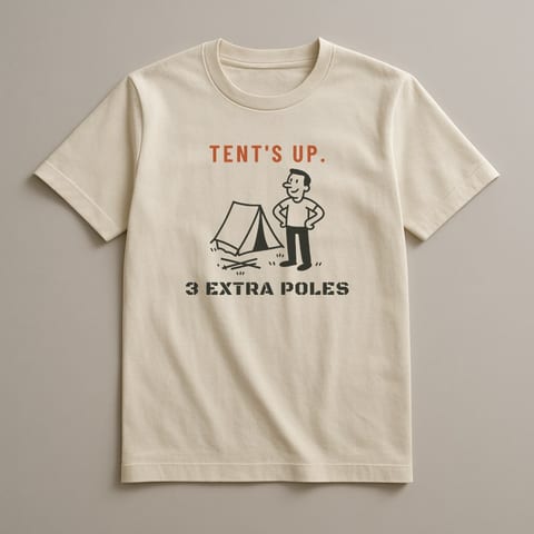 Three Extra Poles tee, Natural