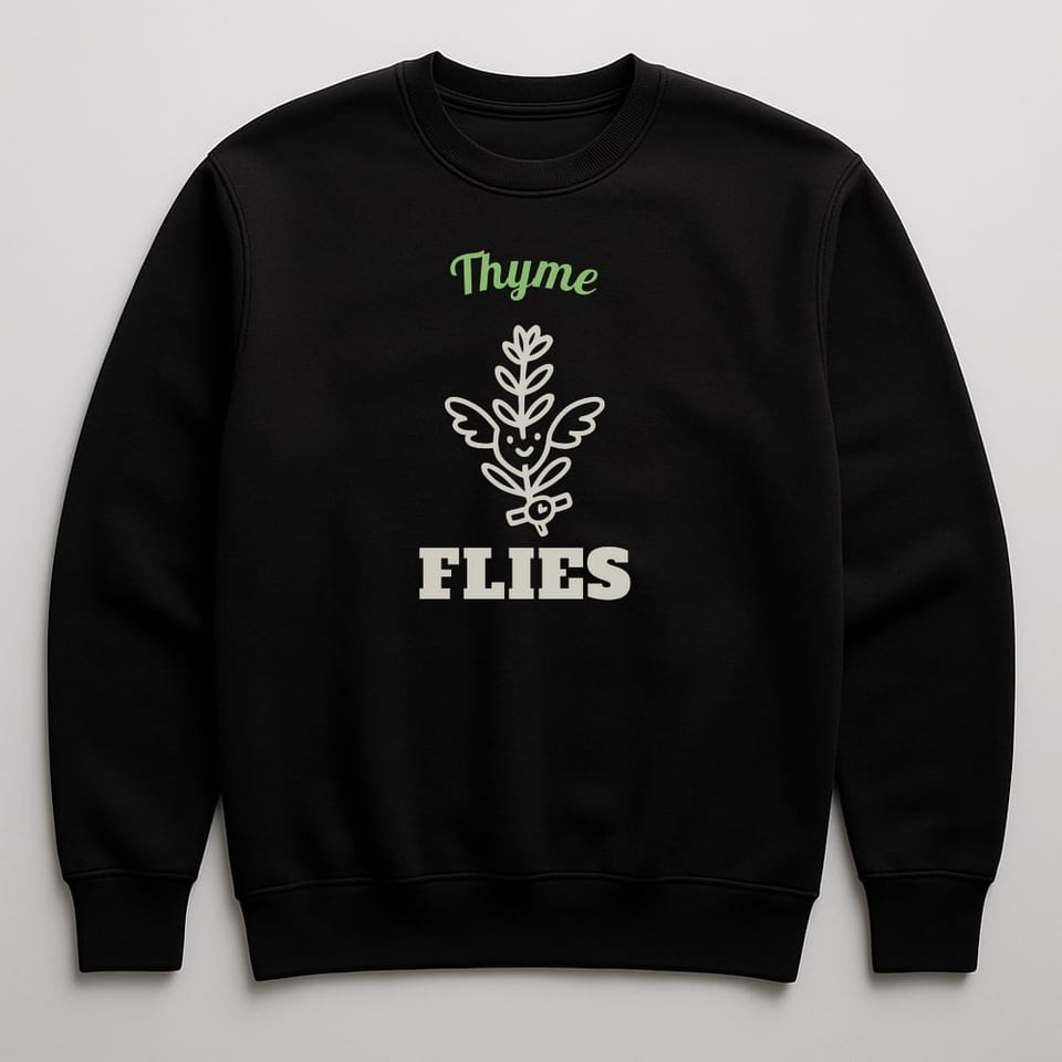 Thyme Flies sweatshirt, Black