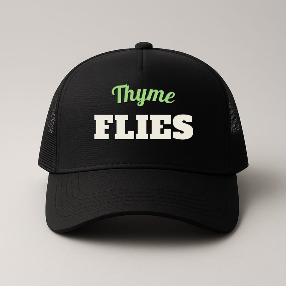 Thyme Flies trucker hat, Black