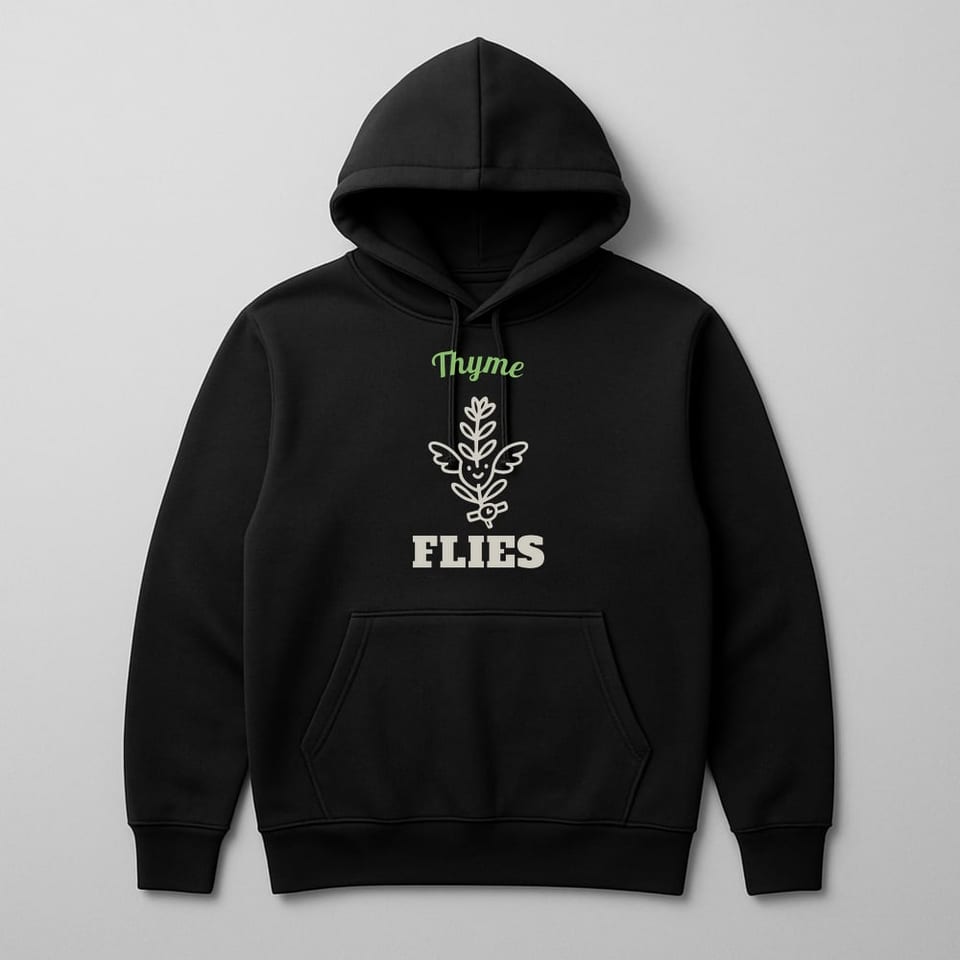 Thyme Flies hoodie, Black