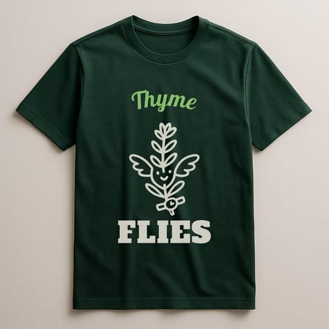 Thyme Flies tee, Forest