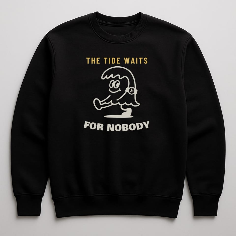 The Tide Waits for Nobody sweatshirt, Black