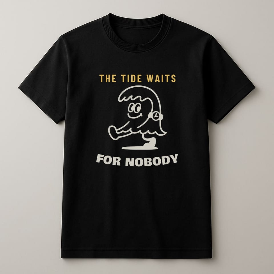 The Tide Waits for Nobody tee, Black