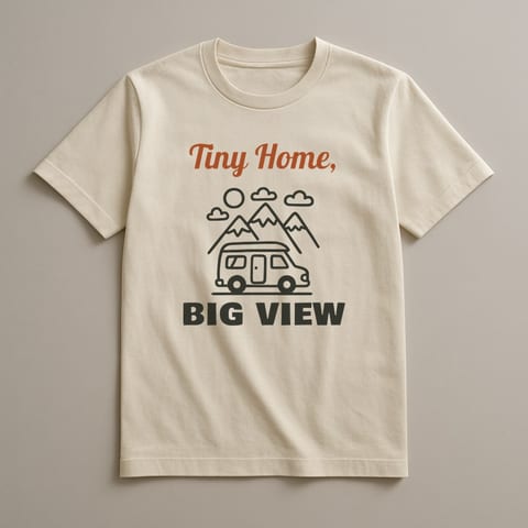Tiny Home, Big View tee, Natural