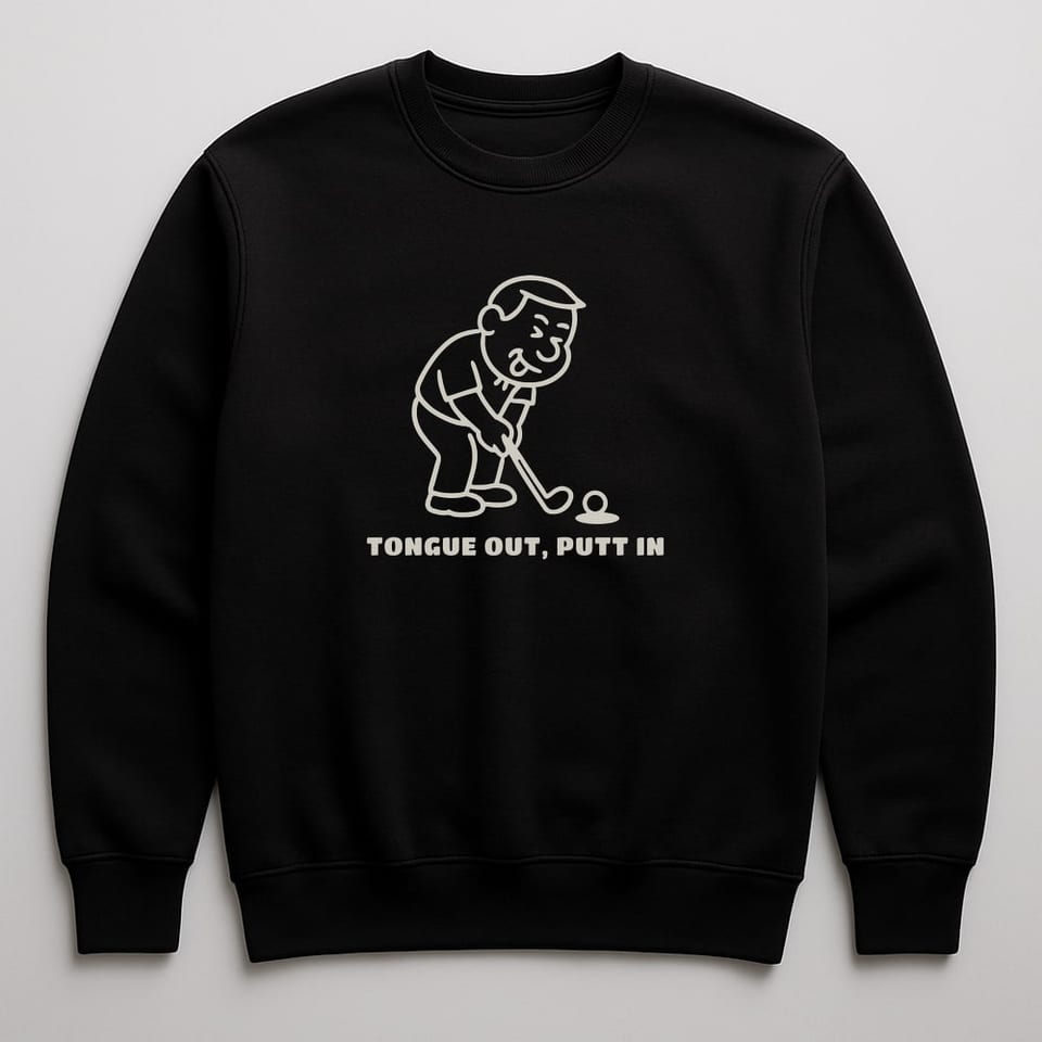 Tongue Out, Putt In sweatshirt, Black
