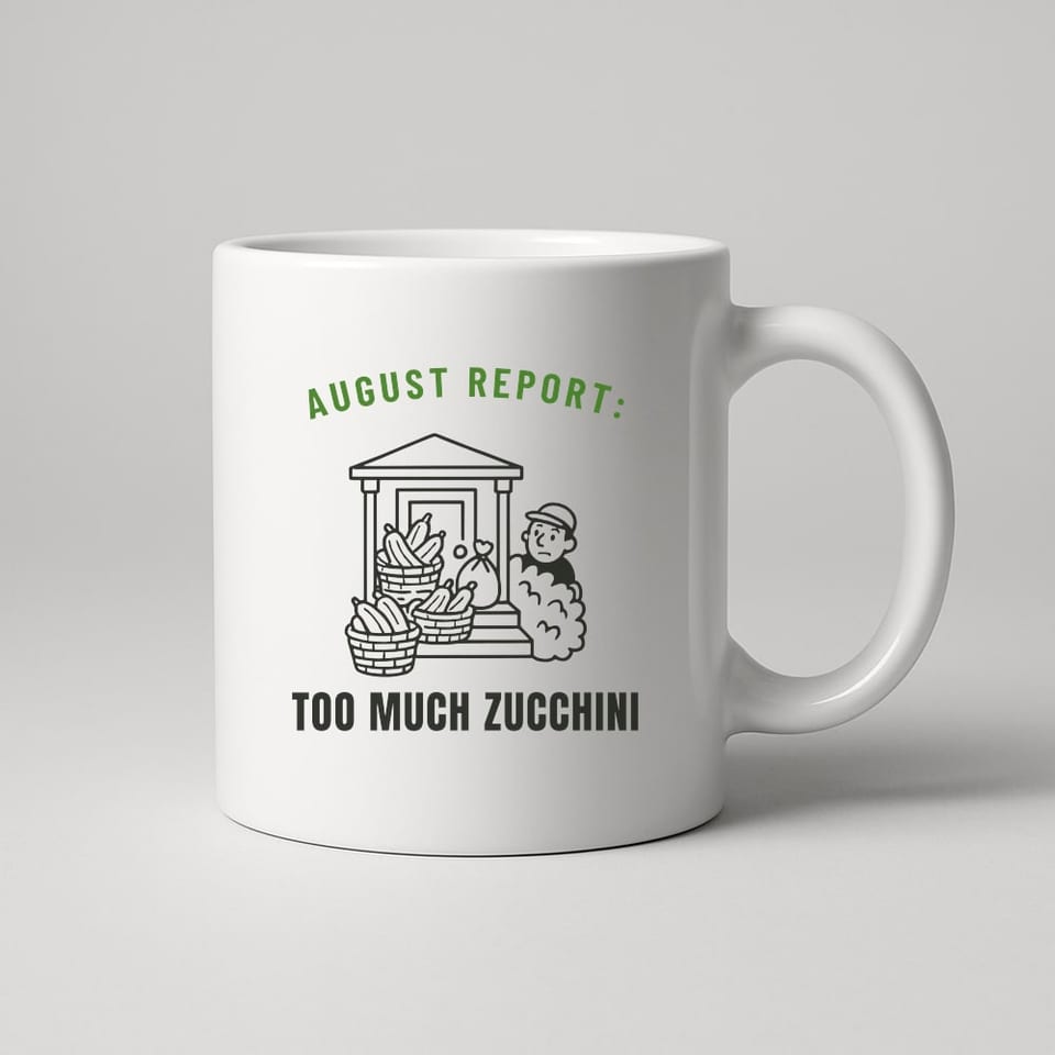 Too Much Zucchini mug, White