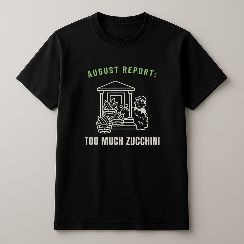 Too Much Zucchini tee, Black