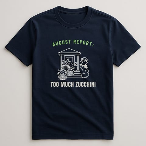 Too Much Zucchini tee, Navy