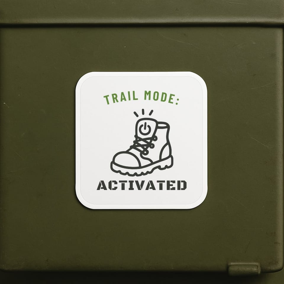 Trail Mode: Activated sticker, White