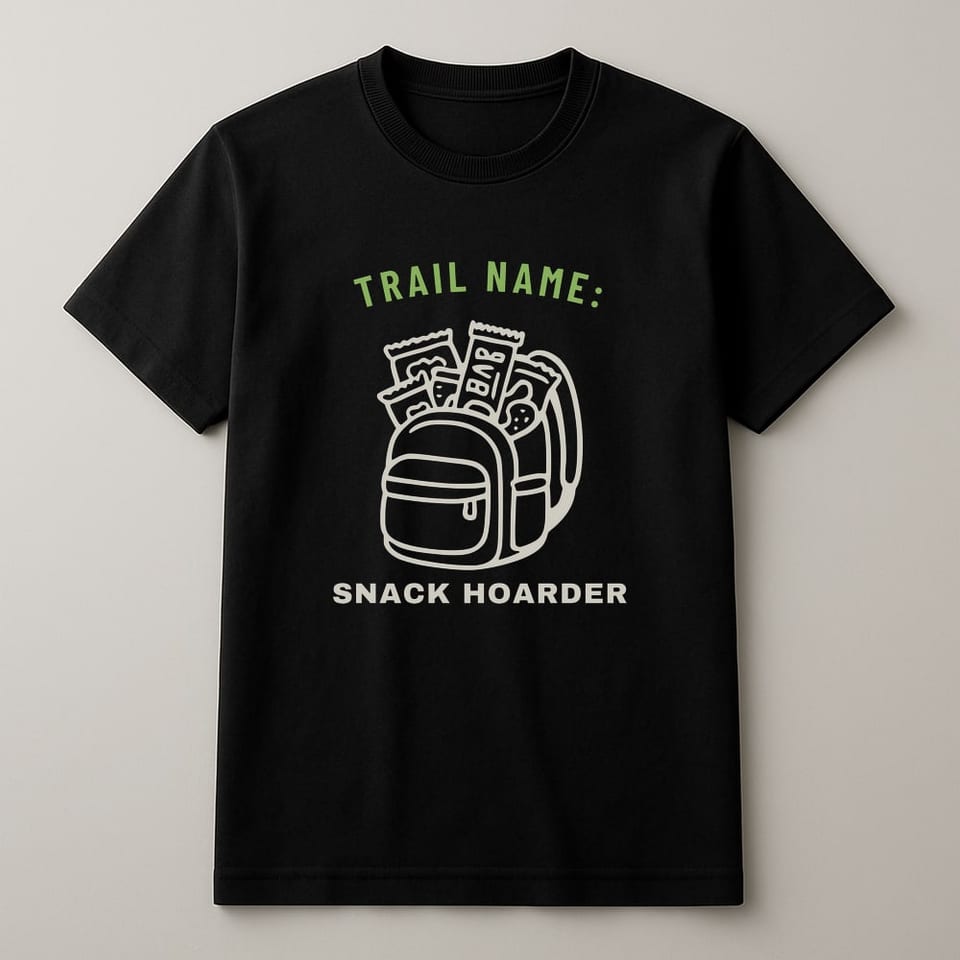 Trail Name: Snack Hoarder tee, Black