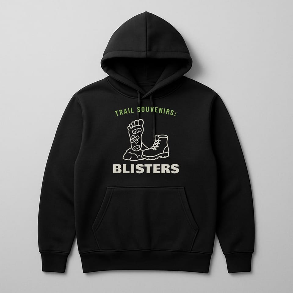 Trail Souvenirs: Blisters hoodie, Black