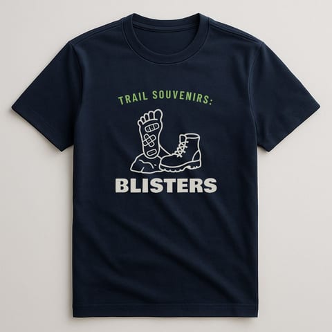 Trail Souvenirs: Blisters tee, Navy