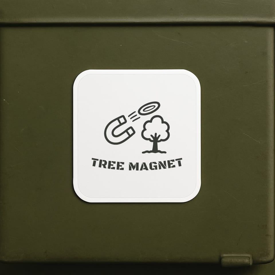 Tree Magnet sticker, White