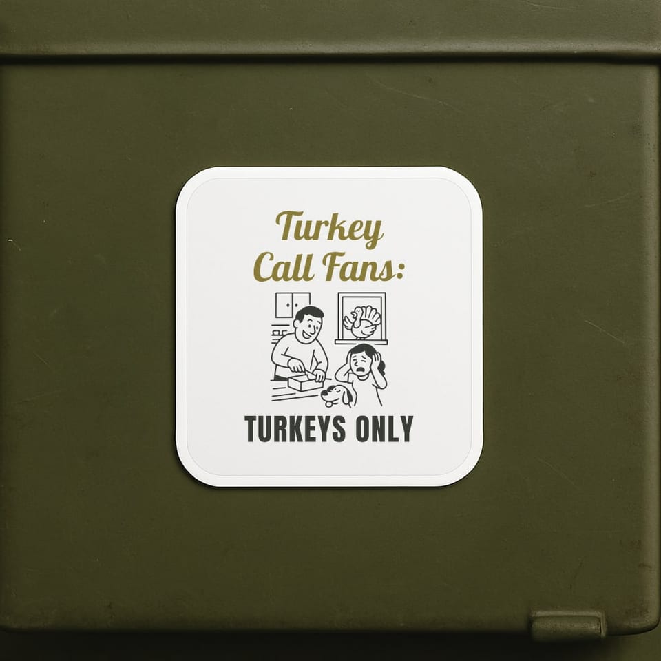 My Turkey Call: Turkeys Only sticker, White