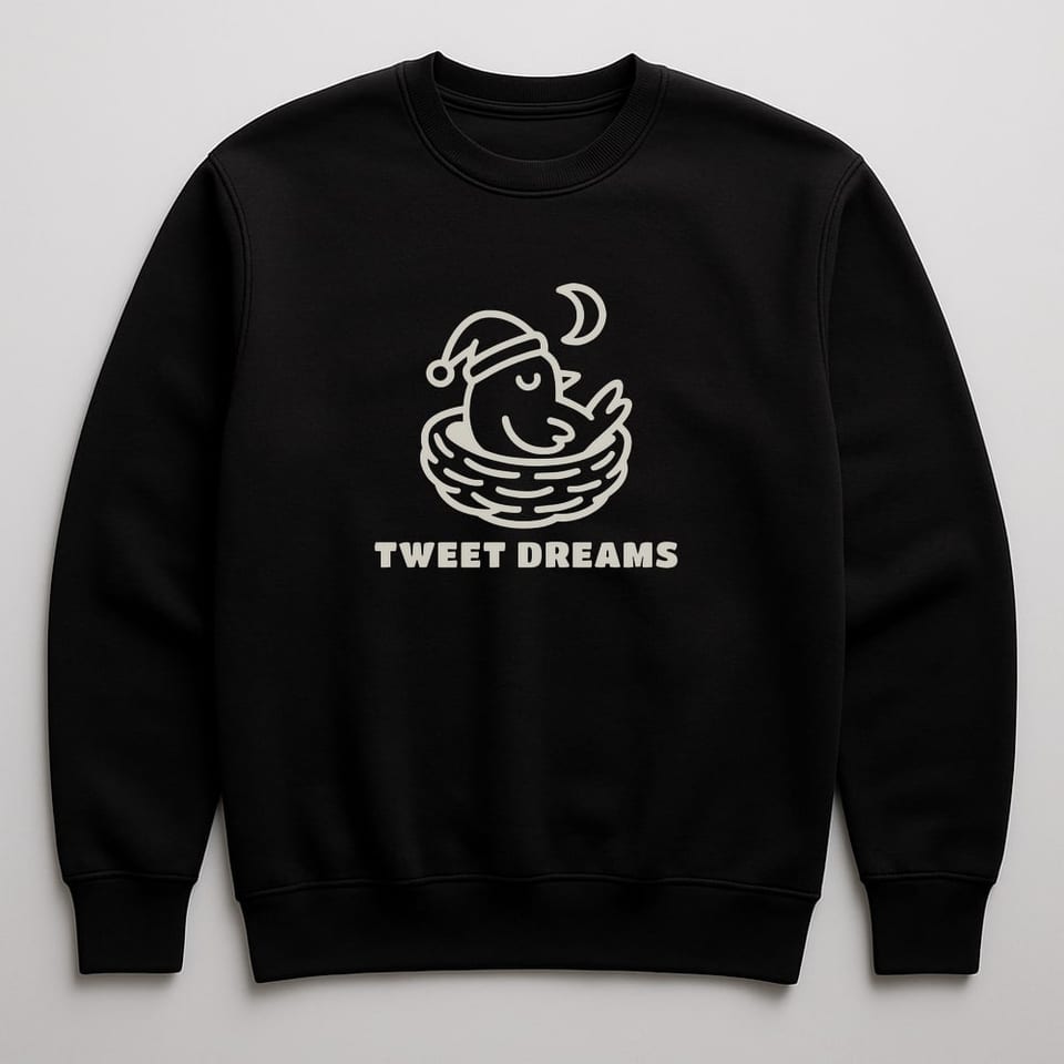 Tweet Dreams sweatshirt, Black