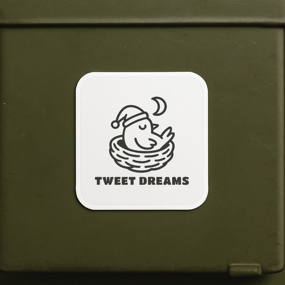 Tweet Dreams sticker, White