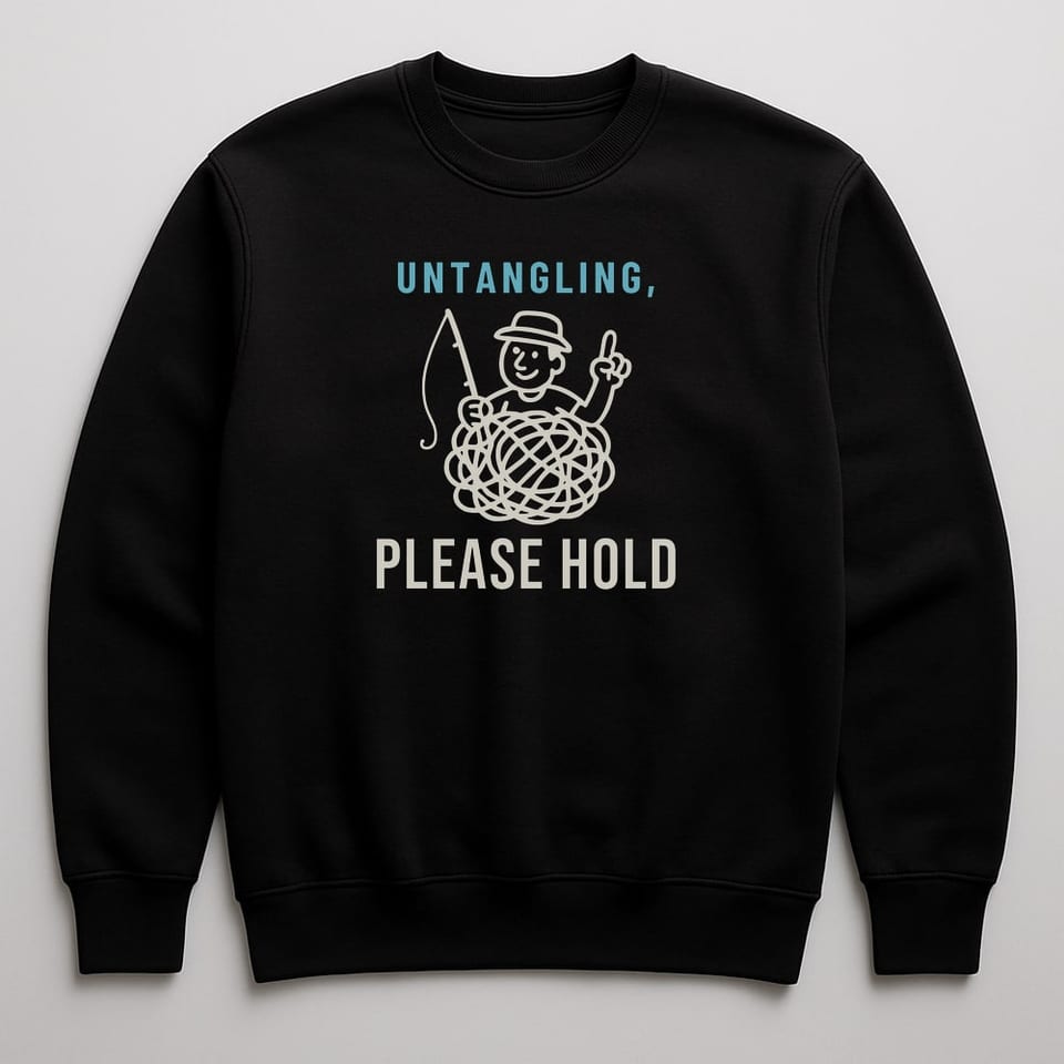 Untangling, Please Hold sweatshirt, Black