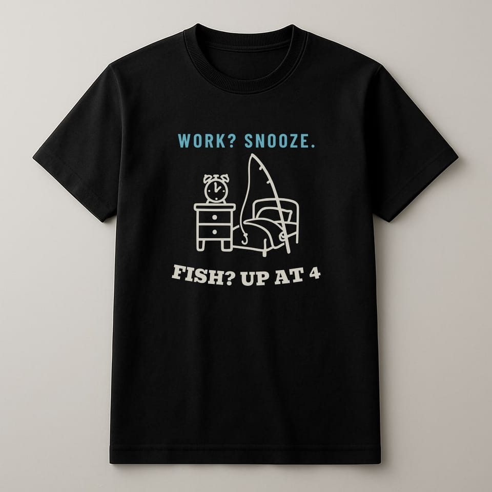 Work? Snooze. Fish? Up at 4 tee, Black