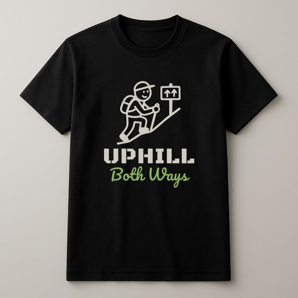 Uphill Both Ways tee, Black