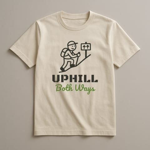 Uphill Both Ways tee, Natural