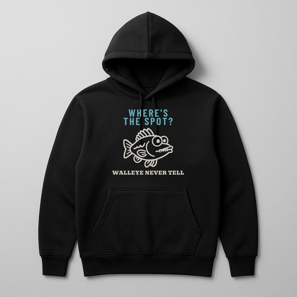 Walleye Never Tell hoodie, Black