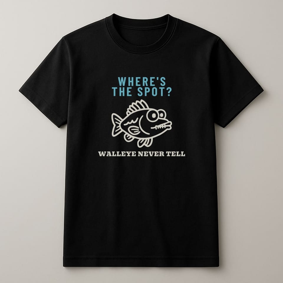 Walleye Never Tell tee, Black