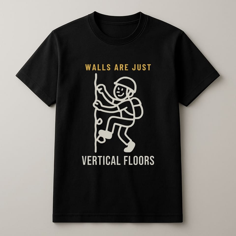 Walls Are Just Vertical Floors tee, Black