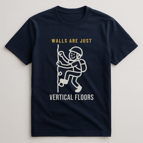 Walls Are Just Vertical Floors tee, Navy