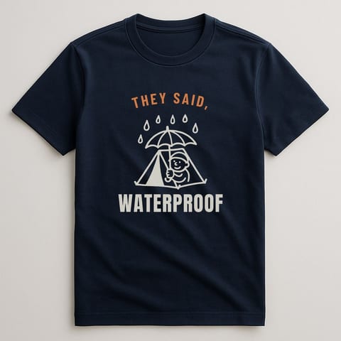 Waterproof, They Said tee, Navy