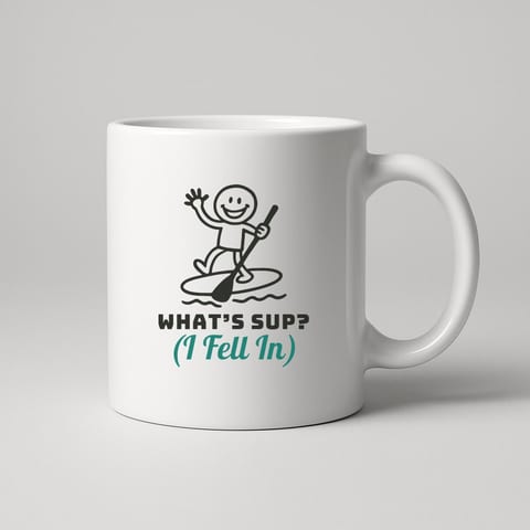 What’s SUP? (I Fell In) mug, White