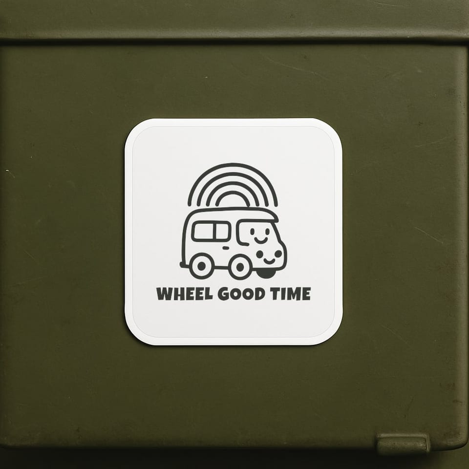 Wheel Good Time sticker, White