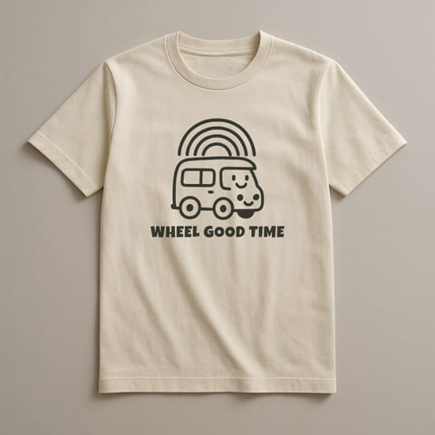 Wheel Good Time tee, Natural
