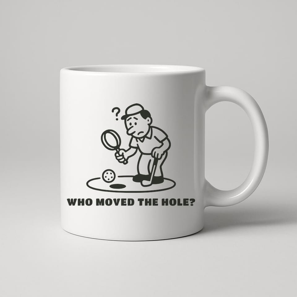 Who Moved the Hole? mug, White