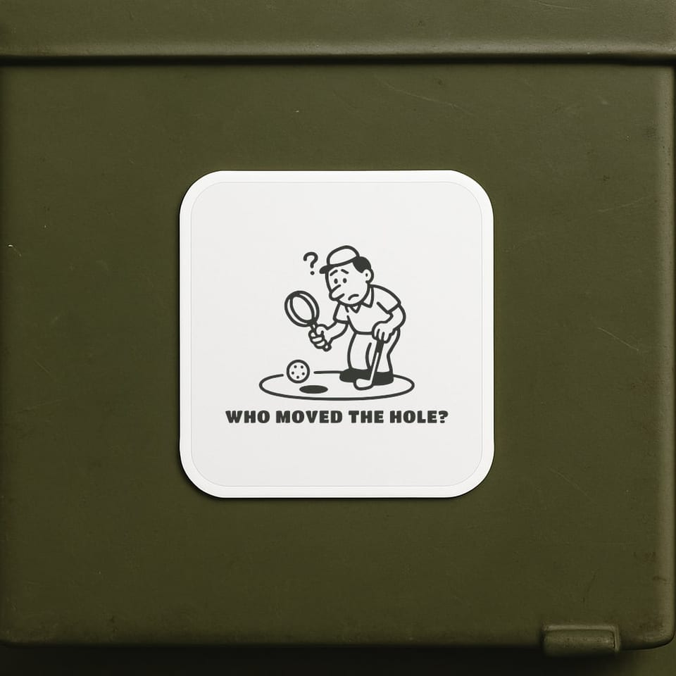 Who Moved the Hole? sticker, White