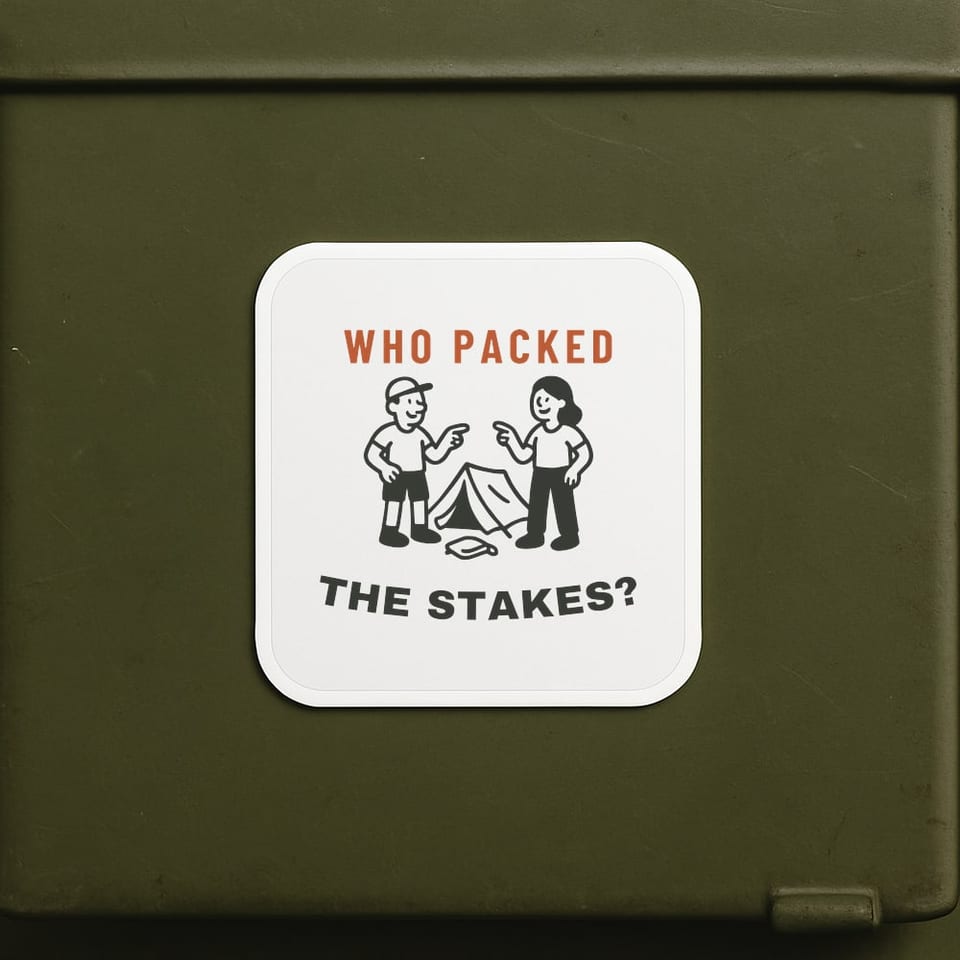 Who Packed the Stakes? sticker, White