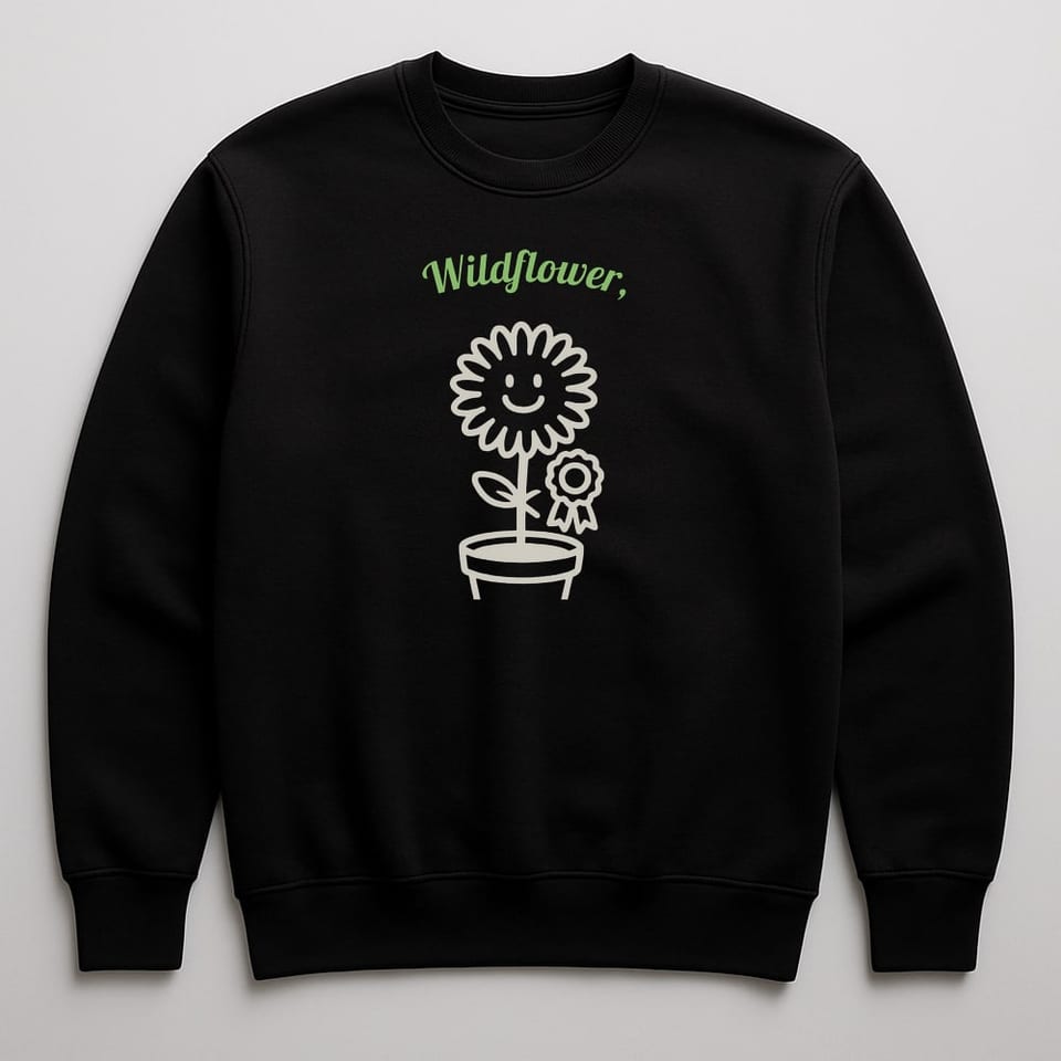 Wildflower, Not a Weed sweatshirt, Black