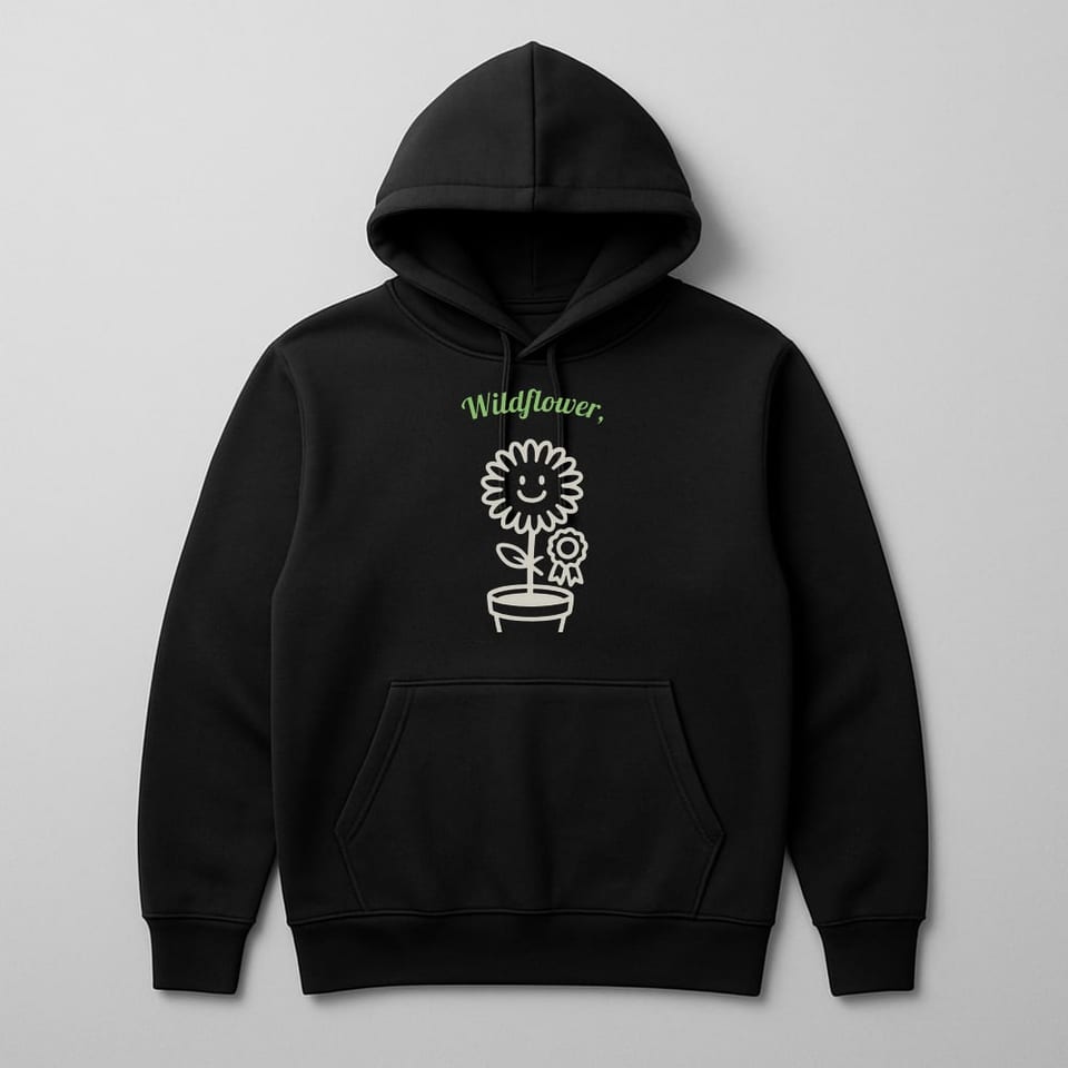 Wildflower, Not a Weed hoodie, Black