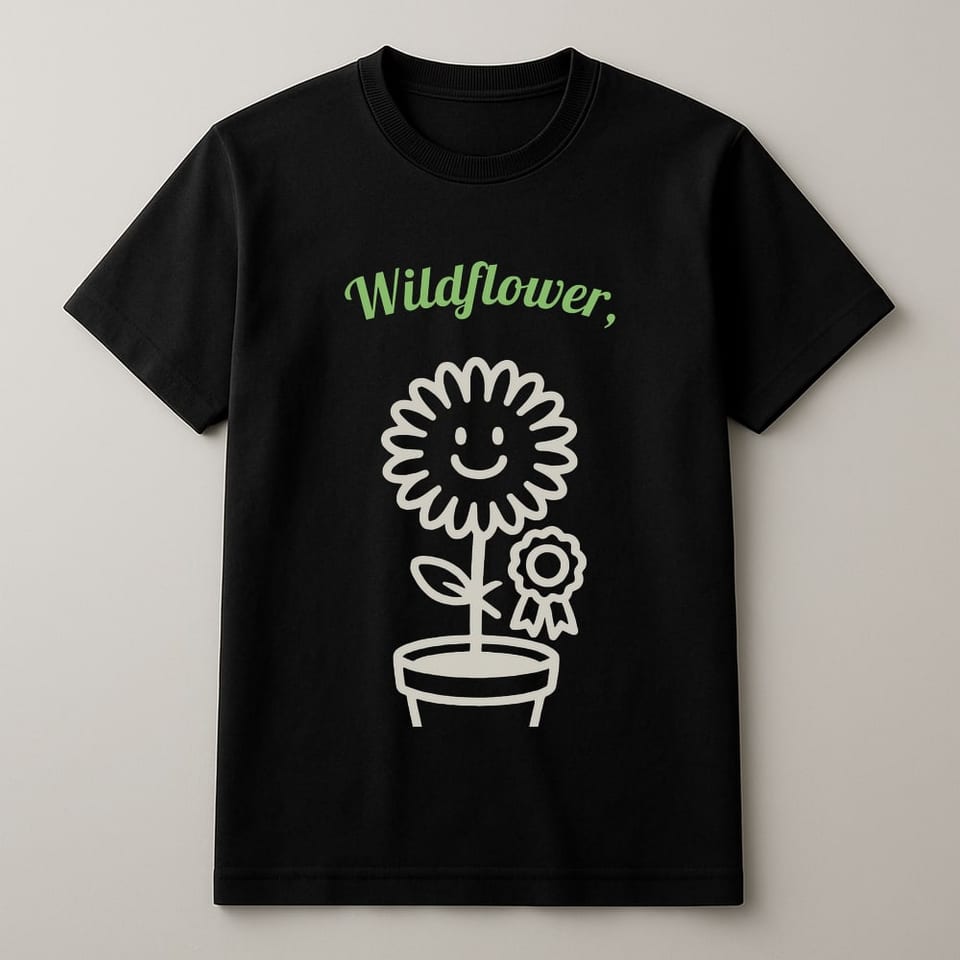 Wildflower, Not a Weed tee, Black
