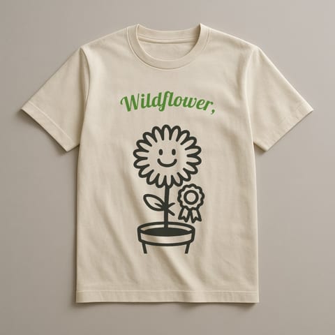 Wildflower, Not a Weed tee, Natural