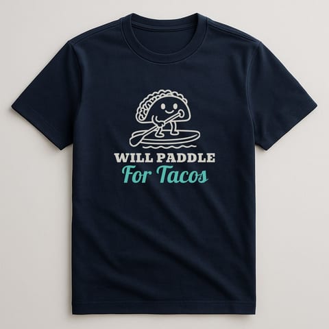 Will Paddle for Tacos tee, Navy