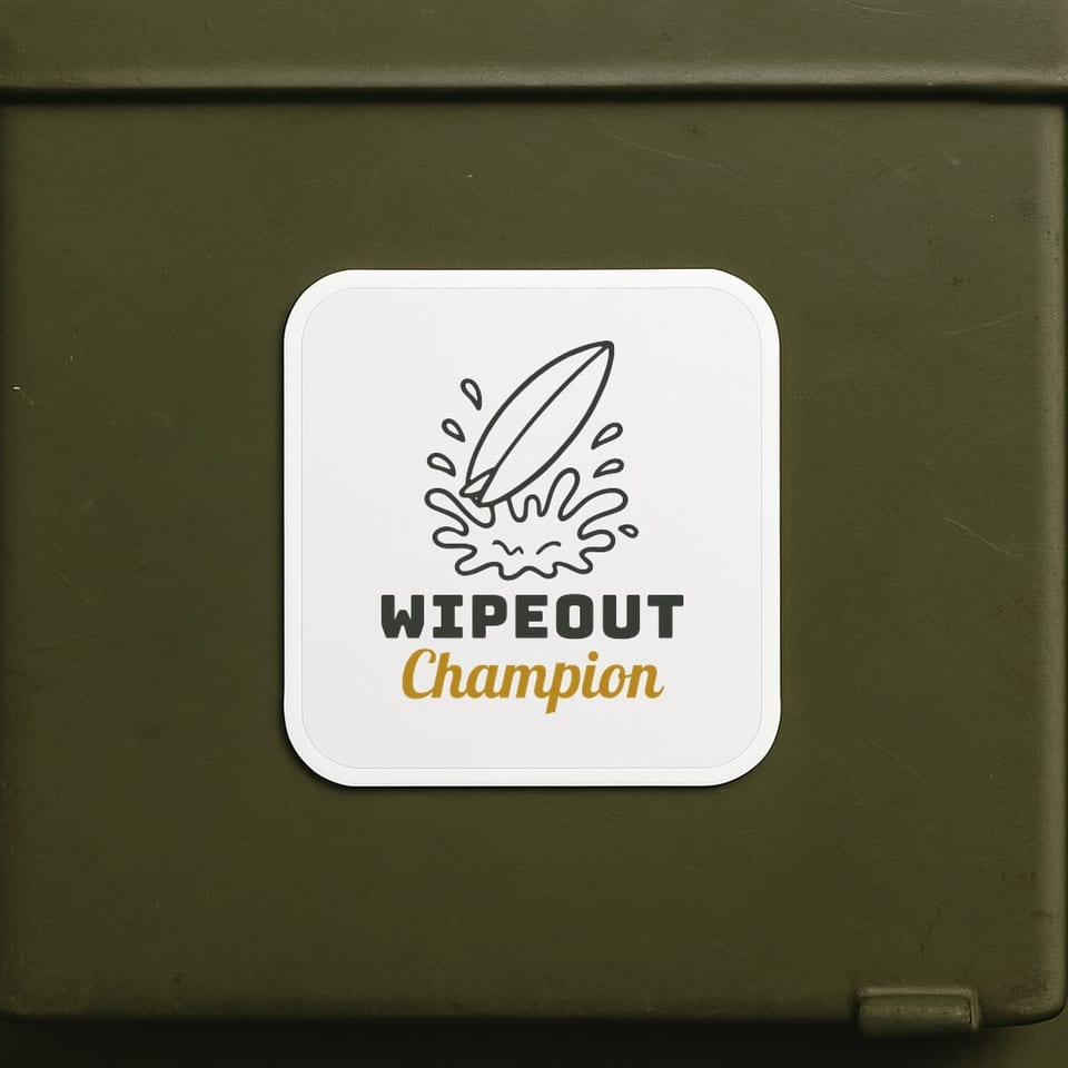 Wipeout Champion sticker, White
